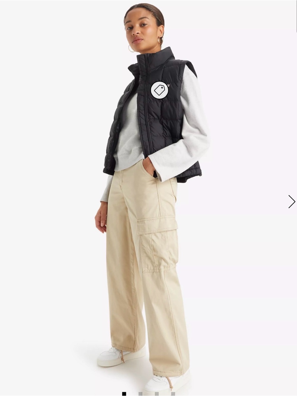 Levi's Women's Straight Leg Cargo Pants in Light Beige